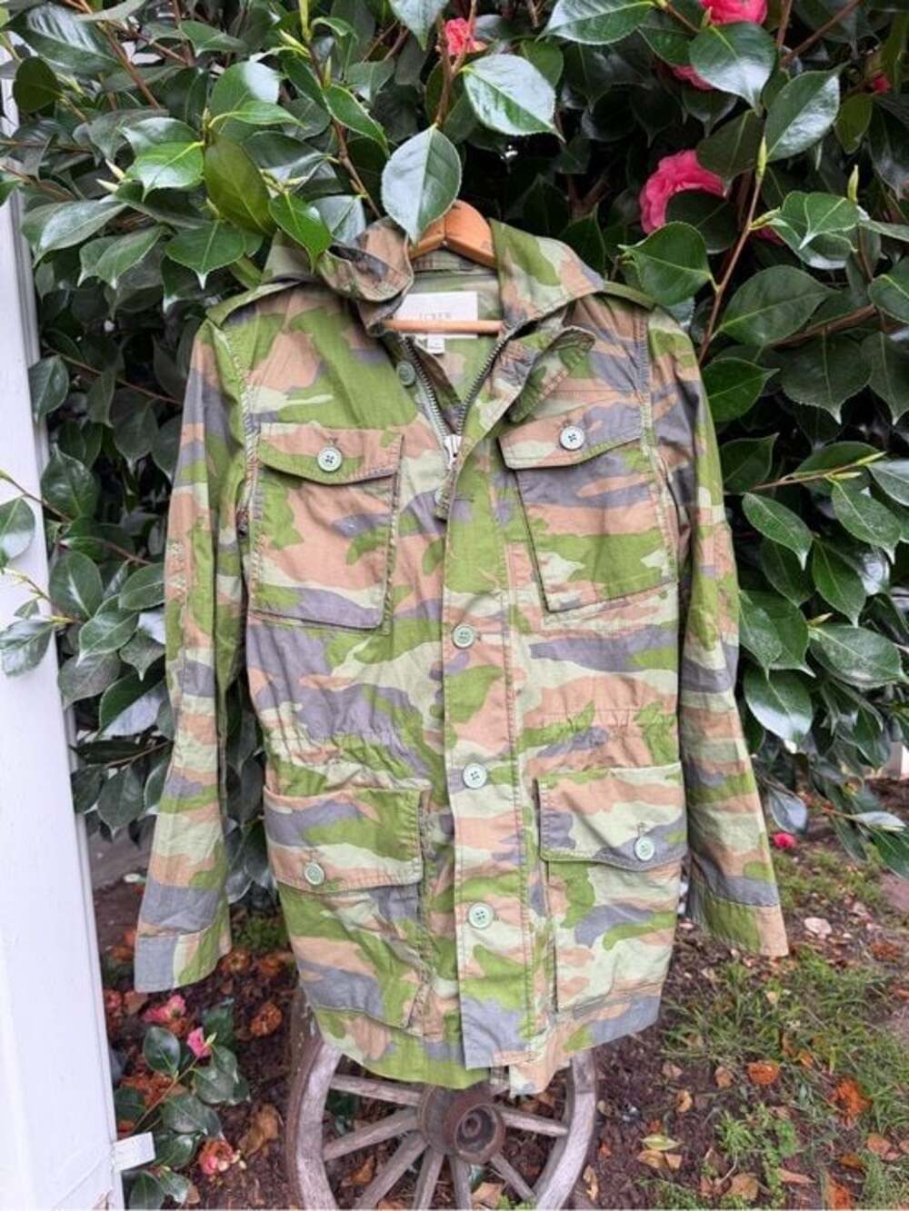 J. Crew Green and Brown Camo Utility Jacket